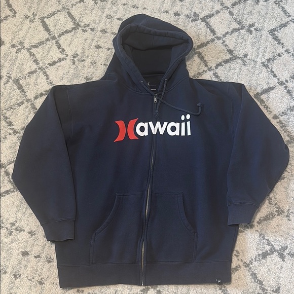 Hurley Dark Blue Hawaii Zip-Up Hoodie - Picture 1 of 3
